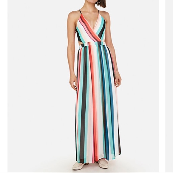 Express Worn Once Striped Maxi Dress 